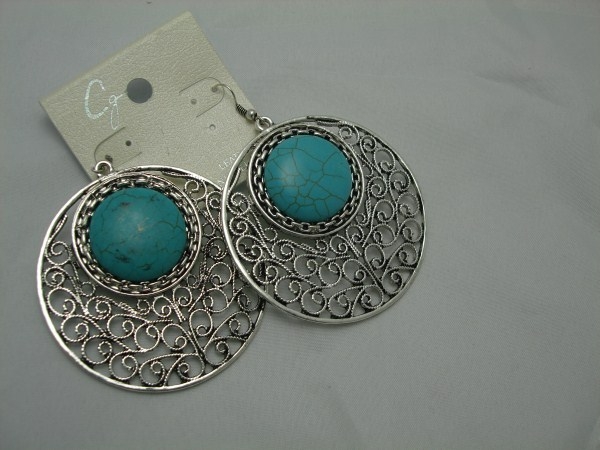 Turquoise Stone Earring in Silver